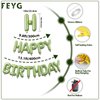 Macaron Green Happy Birthday Balloons Banner,16 Inch Mylar Foil Letters Set,Inflatable Reusable Party Decor,for Women,Men,Kids Boys & Girls Birthday Decorations Party Supplies
