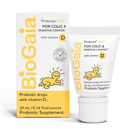 BioGaia Protectis Baby Probiotic Drops | Colic & Gas Relief + Vitamin D | Safe for Newborns | Ease Crying, Fussing, Colic, Gas, Spit-ups & Constipation | No Dairy, Soy & Gluten | 50 Day Supply | 10mL