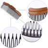 8 Pcs Plastic Wood Grain Fashion Retro Side Comb Hair Comb With 24 Teeth Teeth Comb Hair Pin Headwear Hair Accessories for Women Lady (Random Style)