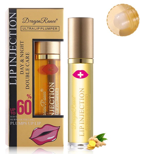 ARCHIDATE Lip Plumper Gloss, Lip Serum Plumper for Fuller Lips, Moisturizing Dry Chapped Lip, Reduce Fine Lines, Fuller Bigger Lips by Natural Lip Enhancer, Clear Plumping Lip Gloss for Fuller Lips