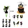 Cat Themed Party Decoration Black Cat Birthday Party Supplies Set Includes 5 x 3ft Black Cat Backdrops, Cat Happy Birthday Banner, Cake Topper, Cupcake Toppers, Balloons