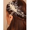 BERYUAN Purple Wedding Hair Comb with Crystal Rhinestone and Pearls, Silver Bride Hair Accessory for Brides