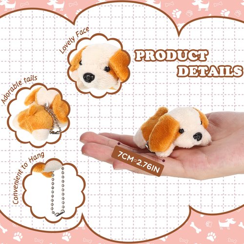 Sosation 20 Pcs Mini Plush Stuffed Puppy Bulk Valentine's Day Gift Dog Party Favor Gift Toy Soft Plush Dog for Goodie Bag Fillers Kids Baby Show Birthday Carnival Prize (Classic Color, Stylish Style)