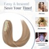 Rich Choices Claw Clip Ponytail Extension Human Hair 20 Inch Real Hair Ponytail Balayage #18P613 Ash Blonde Highlighted Bleach Blonde 120g One Piece Clip In Long Ponytail Hair Extension For Women