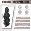 WZNBBOY Claw Clip Ponytail Extension Clip in Hair Extension Long Curly Wavy Pony Tail Natural Soft Synthetic Curly Hairpiece For Women (Black)