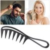 WLLHYF 2 Piece Wide Tooth Comb Curling Shark Combs Hair Styling Accessories Professional Salon Afro Coarse Comb Anti-Static Durable Hairdressing Tool for Men Women Styling Black