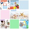 UTTPLL Colorful Mesh Beach Bag Adjustable Kids Quick Dry Net Tote for Seashell Collecting Beach Sand Toy Totes Swimming Accessories for Boys and Girls Green&Pink