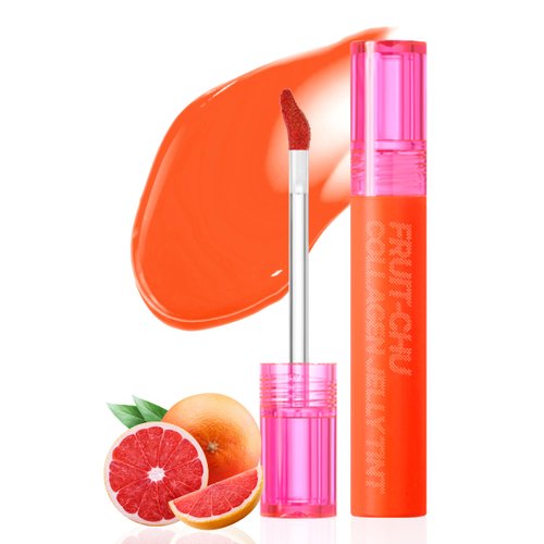 16BRAND Chosungah Fruit-Chu Collagen Korean Lip Tint Korean MakeUp 0.14 oz | Lip Stain Long Lasting Lip Collagen Plumper Water Tint | Moisturizing Lip Tint Stain K Beauty Lip Gloss (Grapefruit Jelly)