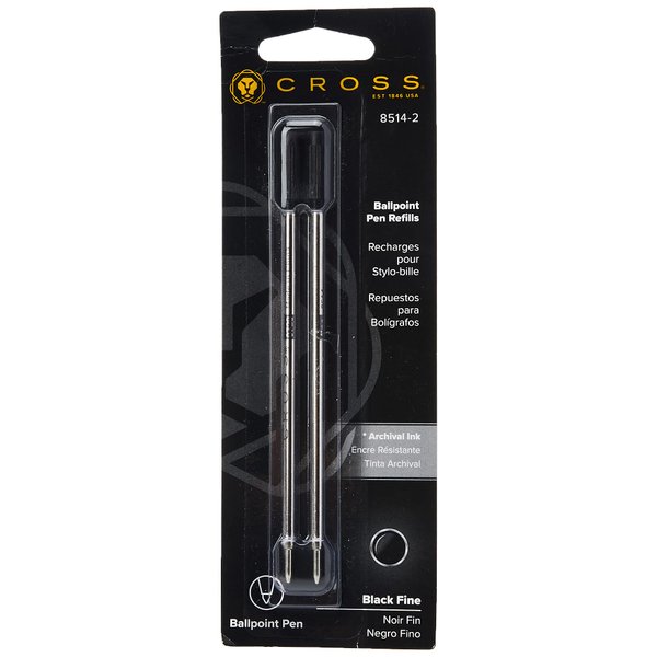 Cross Ballpoint Pen Refill - Black - Fine - Dual Pack