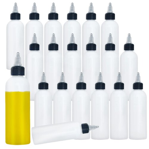 Meirrnyyu 20 Pcs 4 Oz Plastic Squeeze Condiment Bottles with Twist-on Cap Lids,Sauce Bottle with ...