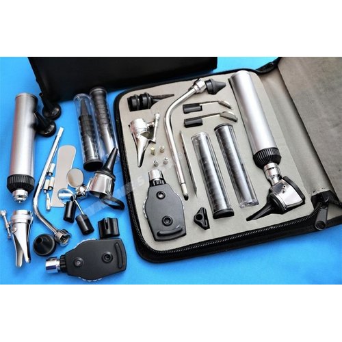 Cynamed-All in -1-Premium Fiber Optic LED Otoscope Physician Approved Ear Eye Care Professional Home Medical ENT Diagnostic Set Adult & Child 20 x Reusable Specula Zipper Case Set