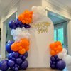 Blue and Orange Balloons Arch Kit, 108 Pcs Orange and Navy Blue Balloon Garland Kit with Metallic Gold Orange Dot Latex Balloons for Kids Boys Cartoon Theme Party Baby Shower Boys Birthday Decorations
