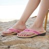 MEGNYA Comfortable Orthopeic Flip Flops for Women, Best Plantar Fasciitis Sandals for Flat Feet with Arch Support, Water Sandals for walking Beach Pink Size 8