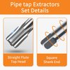 6-Piece NPT Pipe Tap Set, Precision Carbon Steel NPT Tap Set for Clean Accurate Threads, 1", 3/4", 1/2", 3/8", 1/4", 1/8" NPT Tap, Perfect for Plumbers Mechanics DIYers, with Durable Plastic Case