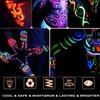 Fusang Glow in the Dark Face Body Paint,Washable Neon Face Body Paint,Black Light Face Makeup for Party Halloween Christmas Cosplay Masquerade Etc 0.48oz Set of 12 Tubes(12 colors)