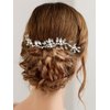 Brishow Rhinestone Bride Wedding Hair Comb Silver Crystal Hair Piece Pearl Bridal Hair Accessories for Women and Girls