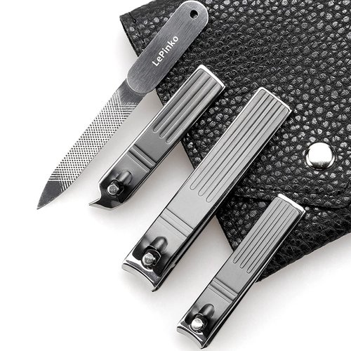 Stocking Stuffers, Nail Clippers Set, Christmas Gifts for Men Women Adults Dad Girl Boy Senior Him Her Who Have Everything, Fingernail & Toenail Clipper Cutters with PU Case