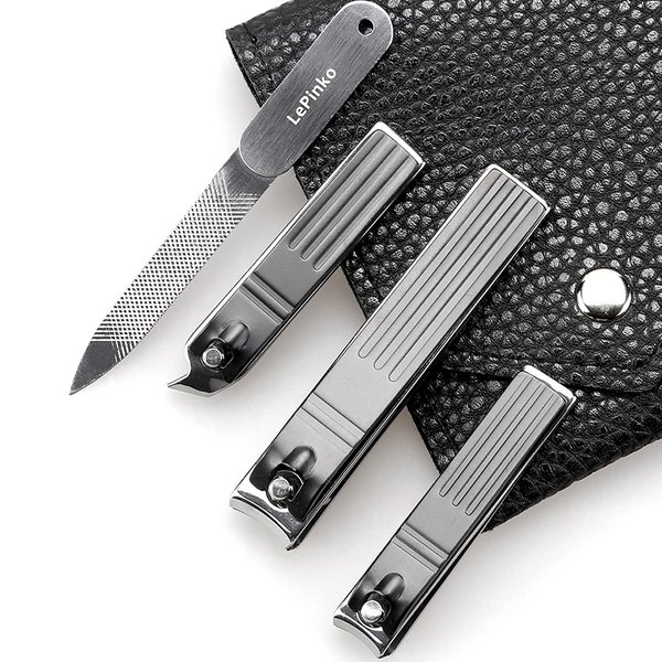 Stocking Stuffers, Nail Clippers Set, Christmas Gifts for Men Women Adults Dad Girl Boy Senior Him Her Who Have Everything, Fingernail & Toenail Clipper Cutters with PU Case