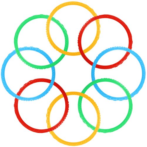 Colorful Water Diving Toys for Kids Ring Toss Set Outdoor Toss Rings Underwater Swimming Pool Dive Rings Training Accessory Grab Toy for Party Speed Practice Games, 5.51 Inch (Fresh Color, 8 Pcs)
