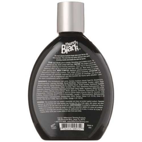 Millenium Tanning Insanely Black 60X UV Bronzer Accelerator Tanning Lotion, 2 Count, 13.5 fl oz