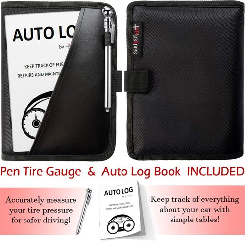 Glove Box Compartment Organizer - Car Document Holder - Owner Manual Case Pouch - Vehicle Storage Wallet for Registration & Insurance Card - Premium Auto Paperwork Holder - Log Book included - Black