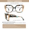 VOOGLAM Champagne Oversize Square Eyewear Frame Women's Non-Prescription Glasses with HD Clear Lenses in Acetate Frame