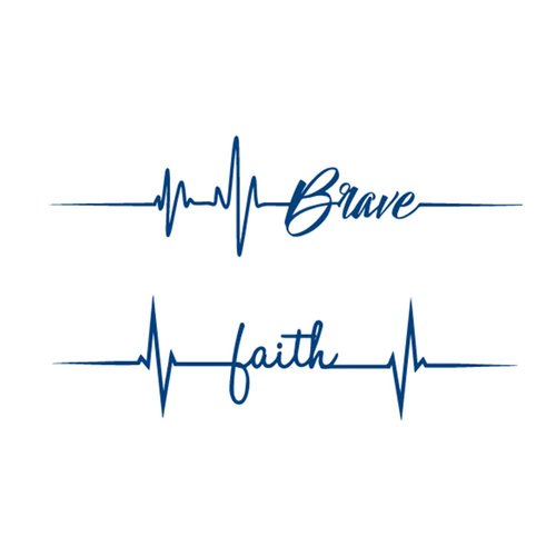 Oottati Semi Permanent 2 Weeks Long Last Waterproof Small Cute Temporary Tattoos, 100% Plant-Based Ink Infinity Realistic 2 Sheets Heart Words Quotes Brave Faith