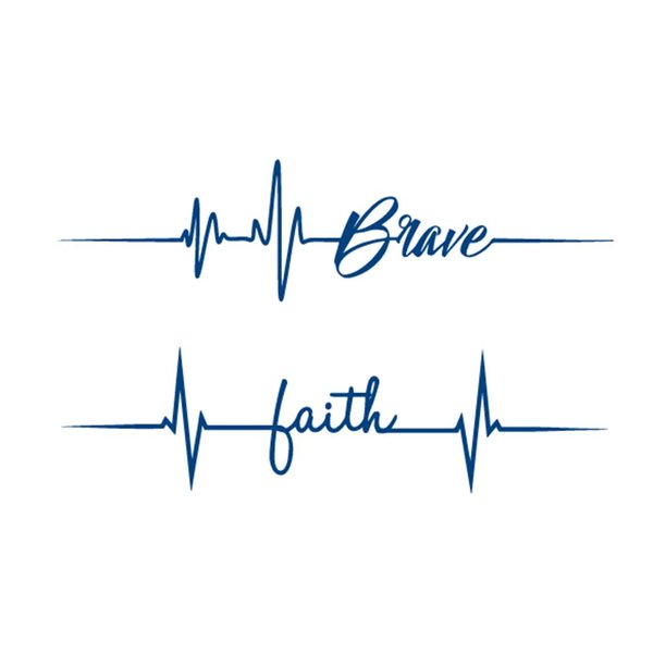 Oottati Semi Permanent 2 Weeks Long Last Waterproof Small Cute Temporary Tattoos, 100% Plant-Based Ink Infinity Realistic 2 Sheets Heart Words Quotes Brave Faith