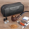 Scotte PU Leather Tobacco Smoking Wood Pipe Pouch case/Bag for 2 Tobacco Pipe and Other Accessories(Does not Include Pipes and Accessories)