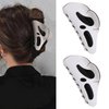 2 Pcs Halloween Hair Claw Clip, Spooky Ghost Face Hair Clip Creative Skull Hairpin Funny Ponytail Clip Scream Grimaces Scary Styling Shark Clip Hair Accessories Halloween Styling