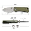 CIVIVI Baby Banter Pocket Folding Knife for EDC, 2.34" Blade Small Knife with Titanium Thumb Stud Opener C19068S-5 (Green)