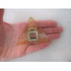 Generic Clear transparent triangle bronze design hair claw clip for medium fine hair (Color: Gold design), 1 Count (Pack of 1)