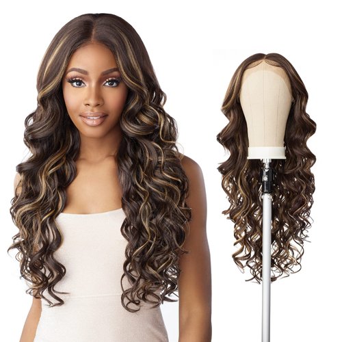 Sensationnel Butta lace front wigs - butta unit 32 extra wide 5 inch deep part synthetic wig preplucked hairline HD lace - Butta unit 32 (BALAYAGECARAMEL)