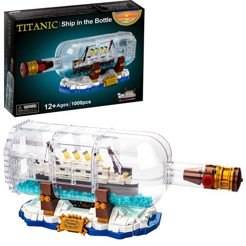 Allupal Titanic Ship in a Bottle Creator Expert Building Kit, Collectible Display Model Set, Creative Gift Toy for Adults and Teens Age 14+ (1000 Pieces)