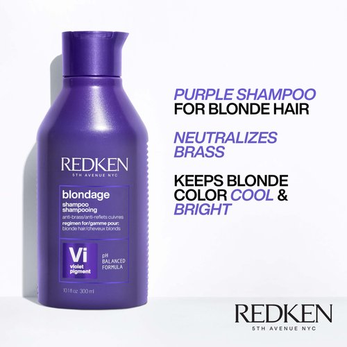 Redken Purple Shampoo with Violet Pigment, Blonde Hair Toner, Color Depositing Formula, 10.1 fl.oz.