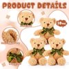10 Pieces Christmas Bears Soft Plush Toy Stuffed Animals Cute Bears for Kids Boys Girls Birthday Valentine's Day Baby Shower Bear Party Favor(Brown)