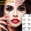 Ylapagne Halloween Eyeliner Sticker Eye Black Temporary Tattoos Shadow Stickers Spider Web Witch Eye Makeup for Women Girls Party Decorations 4 Pcs