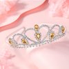 Lovelyshop Yellow Gems Rhinestone Tiara, for Little Kid Big Kid Girl Prom Birthday Prinecess Party