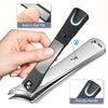 2024 New Nail Clippers for Men Thick Nails - GJNL Angled Head Toenail Clipper with Catcher for Seniors, Sharp Ingrown Fingernail Clipper&Toe Nail Clipper with Slanted Curved Blade - Black