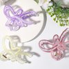 3PCS Bow Claw Clip for Women Bow Hair Clips Butterfly Claw Clips Plastic Hair Pins Non Slip Cute for Thin Hair Curly Gradation Purple Jaw Clip Barrettes Hair Claw Clips Styling Decor