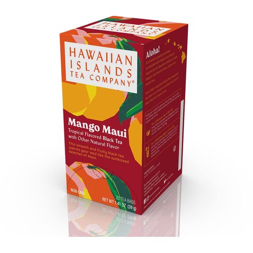 Hawaiian Islands Tea Company Mango Maui Black Tea, All Natural - 120 Teabags (6 Boxes)