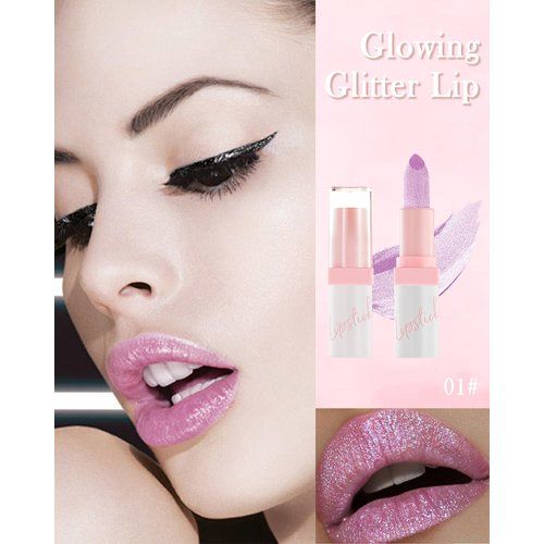 Pink Glitter Matte Lipstick,Long Lasting Waterproof Shiny Lip Gloss,Diamond Metallic Sparkling High Pigment Non-Stick Cup Lip stain Tint, Full-Coverage Lip Balm Lip Makeup,Gift for Women Girl-01