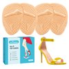 ZUCNANA Metatarsal Pads | 2 Pairs High Heel Inserts | Soft Gel Shoe Inserts for Women | Reusable Ball of Foot Cushions for Women Foot Pain Relief and Comfort | One Size Fits Foot Pads (Golden)