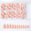 Bellelfin 120Pcs White French Tip Press on Nails Almond Shape Fake Nails, Full Cover Glossy Nude False Nails Acrylic Glue on Nails with 5 Sheets Adhesive Tabs for Women Girls Finger Nails Design