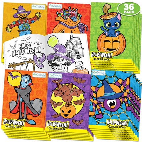 ArtCreativity Halloween Coloring Books for Kids - 36 Pack Mini Coloring Book - Halloween Non-Candy Treats - Goodie Bag Filler - Boo Basket Stuffers Halloween Party Favors - Halloween Gifts for Kids