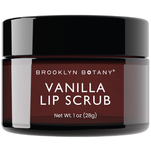 Brooklyn Botany Lip Scrub Exfoliator 1 oz – Lip Moisturizer for Dry Lips and Chapped Lips – Gentle Lip Exfoliator for Smooth and Brighter Lips – Vanilla Flavor