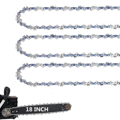 3Pcs Carbide Chainsaw Chain 18 Inch, 3/8" LP Pitch, .050" Gauge, 62 Drive Links, Fits Poulan, Kobalt, Echo, Ego, Greenworks and More- S62