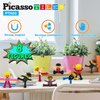 PicassoTiles Magnetic Figures 8 Piece Character Action Figure Toddler Toy Set Magnet Expansion Variety Pack Play People Add-ons STEM Learning Kit Pretend Playset for Construction Building Block PTA03