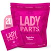 Lady Parts Feminine Wipes - Flushable Wet Wipe for Women - pH Optimized for Privates, Body, Booty, & Face - Good for Travel & Intimate Areas - Stay Fresh & Clean - 20 Wipes