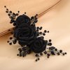 Rumtock Black Rose Flower Headband Handmade Side Headpiece for Women Girls Halloween Costume Jewelry Hair Accessories